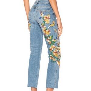 embroidered girlfriend jean | free people